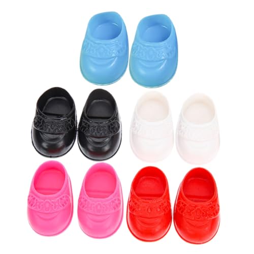 HONMEET 5 Paare Schuhe Puppenhaus Schuhe Kleine Puppen Schuhe Puppenhaus Dekorationsartikel Puppenhaus Szenen Realistische Puppen Schuhe Miniaturpuppenschuhe Mini-Schuhfigur Plastik von HONMEET