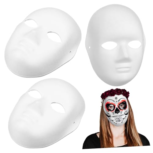 HONMEET 5 Stk Zellstoff-maske Halloween Maskerade Puppenmaske Maskenherstellungsset Für Kinder Weißes Maskenkostüm Therische Maske Gesichtsmaskenkostüm Maske Aus Pappmaché Partymaske Harz von HONMEET