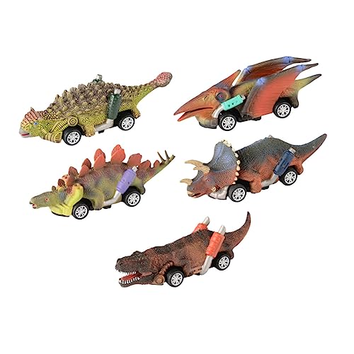 HONMEET 5 Stücke Kinder Kleinwagen Spielzeug Kleines Rückzug Auto Spielzeug Dinosaurier Auto Spielzeug von HONMEET