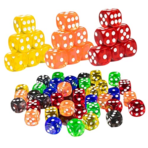 HONMEET 50 Pcs Farbig Spiel Würfel Party Würfel Spiel Nummeriert Würfel Funny Game Dice Party Accessoire von HONMEET