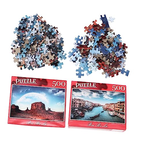 HONMEET 500 Stück 2 Sätze Puzzle 500 Rätsel Für Erwachsene Berühmte Malrätsel Lernspielzeug Schwierige Rätsel Für Erwachsene Papierrätsel Rätsel von HONMEET