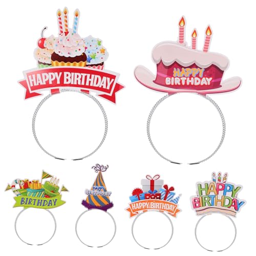 HONMEET 6 Stück Geburtstags-stirnband „happy Birthday“, Papier-stirnbänder, Geburtstagsparty-zubehör Für Kinder Und Erwachsene von HONMEET