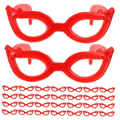 HONMEET 60St Mini-Brille kunststoffgläser puppenkleidung kleine Puppenbrille Puppe verkleiden Zubehör Kinderspielzeug Mädchenspielzeug dekorative Puppenbrille lustige Brillendekore Plastik von HONMEET