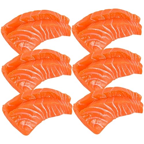 HONMEET Lachs Scheibe Simulation Lebensmittel Modelle 6pcs Gefälschte Sashimi PVC Prop Für Koch Klasse von HONMEET