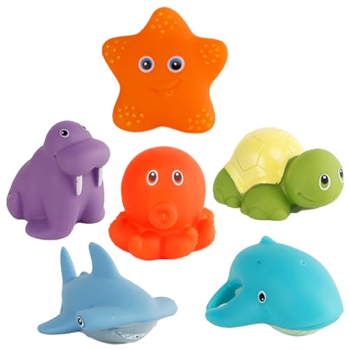 HONMEET 6 Stücke Badespielzeug für Kleinkinder Sprühendes Duschspielzeug Quietschendes Spielzeug Farbwechsel Badewannenspielzeug Wasserspielzeug für Kinder für Badewanne und Dusche HONMEET 6 Stücke Badespielzeug für Kleinkinder Sprühendes Duschspielzeug Quietschendes Spielzeug Farbwechsel Badewannenspielzeug Wasserspielzeug für Kinder für Badewanne und Dusche von HONMEET