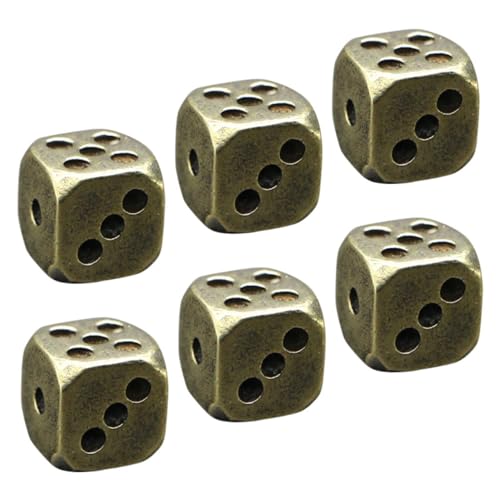 HONMEET 6pcs Brass Craft Solid Dice Props Delicate Game Playing Small Dice Toysmöbel & Wohnen, Feste & Besondere Anlässe, Party- & Eventdekoration! von HONMEET