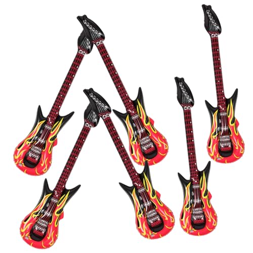 HONMEET 6st Aufblasbare Gitarre Instrument Aufblasbare E-Gitarre Gefälschte Gitarre Aufblasbare Spielzeuge Gitarrenballon -gitarrenspielzeug Interessante Blow-up-Gitarre PVC von HONMEET