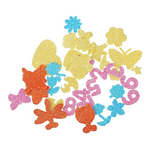 HONMEET 7 Goldpuder-Schwamm-Aufkleber Funkelnde Aufkleber Selbstklebender Glitzer-Sticker Selbstklebender Glitzer-Aufkleber Klebeaufkleber Glitzeraufkleber Für Kinder Schaum von HONMEET