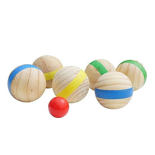 HONMEET 7St Bodenkugel Boccia im Freien lustige Bälle Outdoor-Spielsets Spielzeug für Kinder kinderspielzeug Children Toys Freizeitbälle für den Außenbereich Sportbälle für Kinder Holz von HONMEET