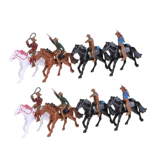 HONMEET 8St Cowboy-Reitmodell Desktop-Modell-Verzierungen Dekor hühner Spielzeug Kinder geburtstagsdeko Pferde spielzeuge Spielfiguren US-Zubehör Sandtischmodell Mikromodelle Plastik von HONMEET