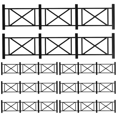 HONMEET 8St Geländermodell bastelzeug bastelst Miniaturzaun Dekoration Schwarzer Zaun Modellzaun Kleiner Lattenzaun aus Kunststoff kleines Zaunmodell Plastikhandwerk Gartenzaun Abs Black von HONMEET