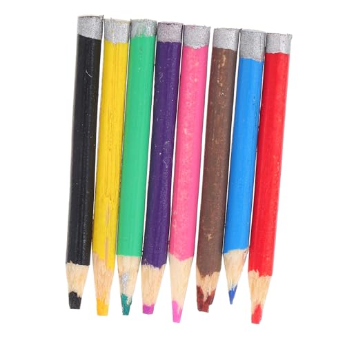 HONMEET 8St Mini Bleistift kleinigkeiten Colored Pencils Toys Zubehör für Mikrolandschaften Miniatur stationär Mini-Hausversorgung Mini-Hausbleistift aus Holz hölzern Colorful von HONMEET