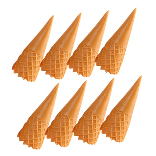 HONMEET 8st Knuspriges Kegelmodell Mini-eistüten Modelle Für Eistüten Eismischung Schokoladenstreusel Eiscreme-Requisite Sträusel Platte Zapfen Plätzchen Eistütenpflanzer Light Brown PVC von HONMEET