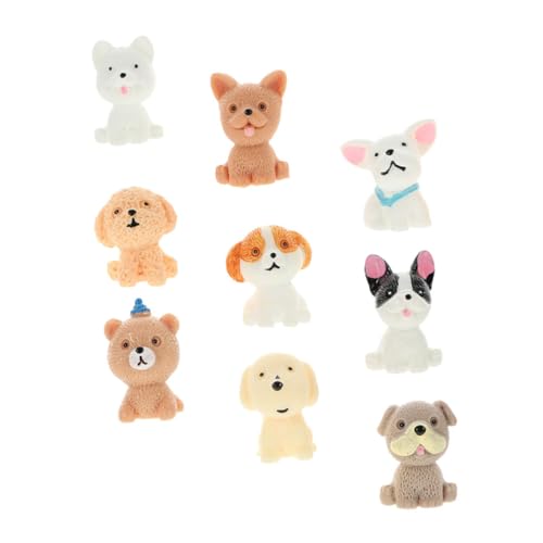 HONMEET 9st Süßes Welpenmodell Mini-hundefiguren Welpen-Cupcake-Topper Realistisches Hundemodell Feengarten Tier Miniatur-welpenfiguren Miniaturtierspielzeug Hundefiguren Spielzeug Harz von HONMEET