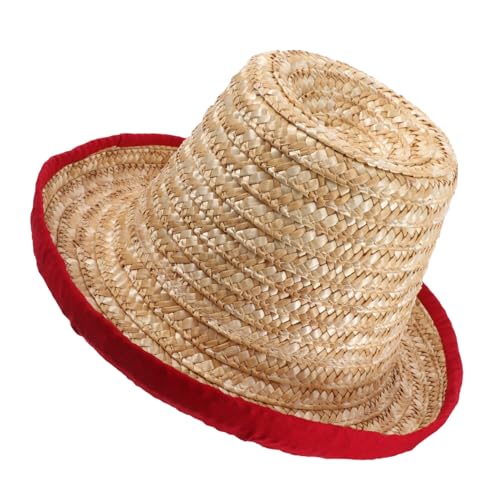 HONMEET Akrobatischer Hut Strohhüte Für Männer Sombrero Für Mujer Strohhut Rendern Strandhüte Für Damen Sonnenhut Strohhüte Für Damenkostüm Sonnenhüte Für Damen Herren Strohhüte Stoff von HONMEET