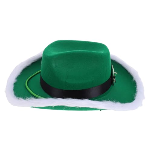 HONMEET Grüne Beanie-mütze Mit Krawatte St Patrick Kostüm Cowgirl-hut St. Patrick's Day Hut Stirnband St Patrick Hut St. Patrick's Day Kostüm Karneval-cowboyhut Grüner Hut Green Stoff von HONMEET