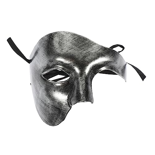 HONMEET Halbes Gesicht Eine Augenmaske Mädchen Maskerade Opernmaske Prinzessin Masken Augenmaske Für Männer Des Opernkostüms Halloween-maske Für Männer Boywithuke-maske Silver Abs von HONMEET