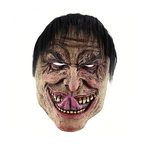 HONMEET Halloween Maske Für Gruselige Mottopartys Lustige Clown Maske Mit Versautem Lächeln Ideal Für Cosplay Und Maskerade Events Perfekte Requisite Für Halloween Feiern von HONMEET