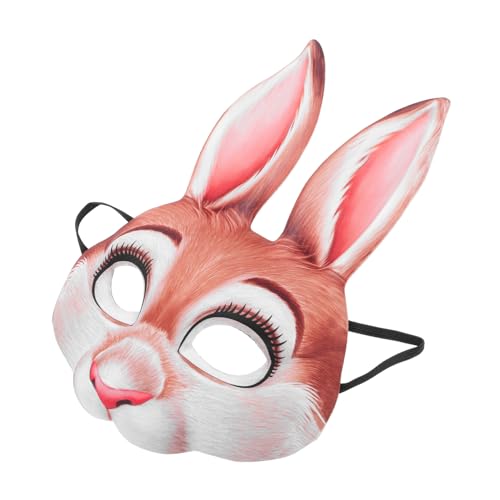 HONMEET Hasenmaske Kaninchen Maskerade Maske Halloween Hasenmaske Hasenohrmaske Hasen Halbmaske Tier Cosplay Maske Süße Hasenmaske von HONMEET