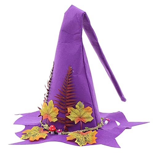 HONMEET Hexen Hut Hexenhüte für Frauen Kostüm Halloween-Accessoires für Frauen Zirkusparty halloween kopfschmuck halloween kopfbedeckung frauen hexenhüte Piratenhut Frauen Stoff Violett von HONMEET