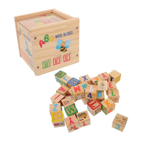 HONMEET Holzbauklötze ABC Alphabet Lernspielzeug Montessori aus Holz mit Zahlen Stapelspiel für Kleinkinder Vorschule Kreative HONMEET Holzbauklötze ABC Alphabet Lernspielzeug Montessori aus Holz mit Zahlen Stapelspiel für Kleinkinder Vorschule Kreative von HONMEET