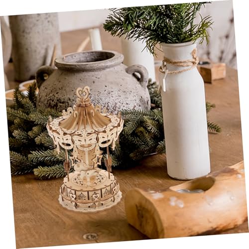 HONMEET Holzpuzzle Karussell zum Selberbauen Mechanisches Drehbares DIY Modell Pädagogisches Holzspielzeug für Familien Bausatz ohne Kleber Umweltfreundliches Puzzle Ab Jahren HONMEET Holzpuzzle Karussell zum Selberbauen Mechanisches Drehbares DIY Modell Pädagogisches Holzspielzeug für Familien Bausatz ohne Kleber Umweltfreundliches Puzzle Ab Jahren von HONMEET