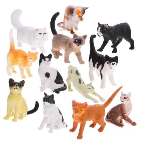 HONMEET Katze Deko Katzenfiguren Set Realistische Katzenmodelle Für Dekoration Und Niedliche Katzen Statuen Als Lernspielzeug Für Katzenliebhaber Spielzeug Katzen von HONMEET