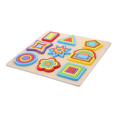 HONMEET Kreatives Holzbausteine Set Für Geometrieform Lernspielzeug Mit Und Deckel Ideales Puzzle Für Kleinkinder Zur Der Motorischen Fähigkeiten Und von HONMEET