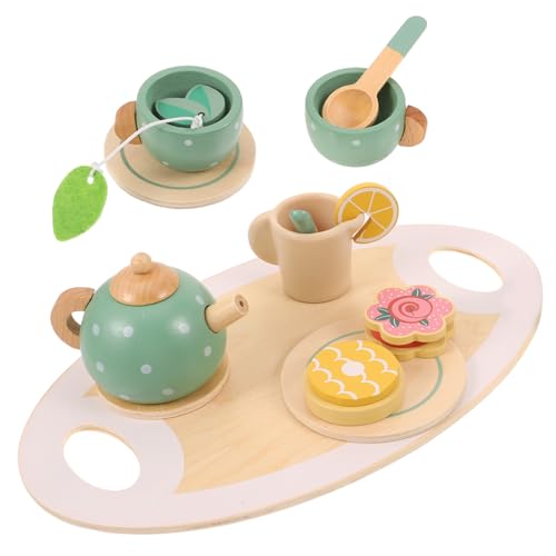 HONMEET Küchen Rollenspiel Teeset Für Kinder 1 Set Teespielset Aus Holzspielzeug Im Cartoon Design Ideal Für Fantasievolles Spielen Und Teeparty Spaß Perfekt Für Kleine Teeliebhaber von HONMEET