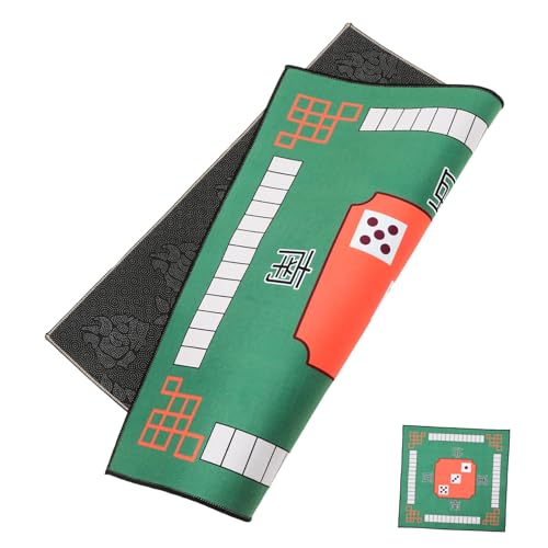 HONMEET Mahjong-Tischdecke Spielmatte Poker tischauflage Brettspiel Tischdecke Spielteppich Pokertischabdeckung Mahjong-Tischplatte quadratische Tischdecke Mah-Jongg-Tischsets Gummi Green von HONMEET