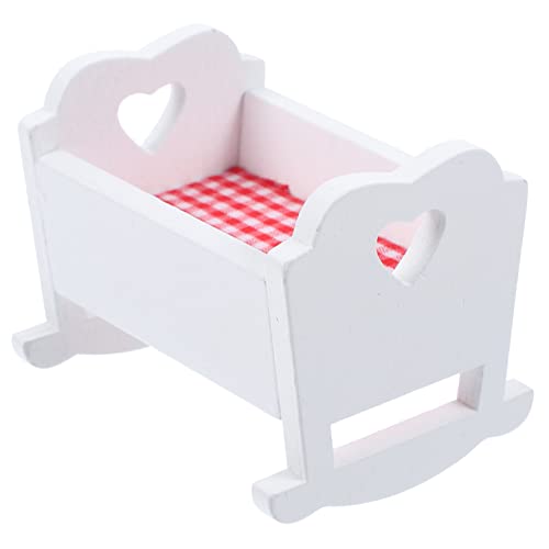 HONMEET Mini Babybett Miniatur Minibett Lebensechtes Babybett Modell Winzige Bett Requisite Für Puppenhäuser Ideal Dekoration Oder Spielzeug Für Kreative Kinder von HONMEET