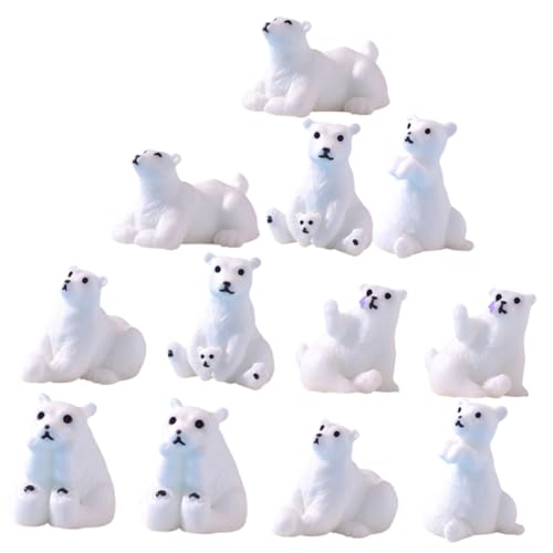 HONMEET Mini Eisbär Figuren Miniatur Bären Ornamente Für DIY Handwerksprojekte Und Dekoration Ideal Für Garten Schnee Szenen Und Als Für von HONMEET