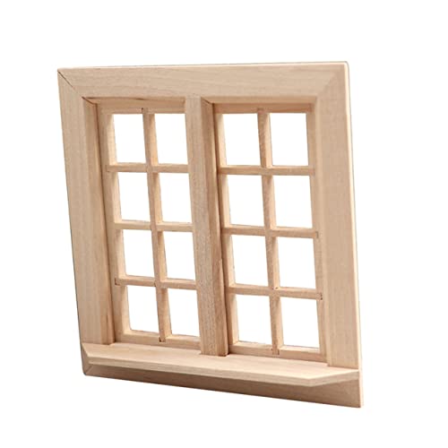 HONMEET Mini Holzfenster Dekoration Ungefärbtes Mini Fenstermodell Für Mini Häuser Und Kreative Bastelprojekte Ideal Für Puppenhäuser Und DIY Projekte von HONMEET