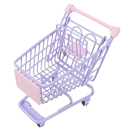 HONMEET Mini-einkaufswagen Mini-supermarktwagen Puppenwagen Kleinkind-Ei-Spielzeug Mein Warenkorb Schreibtisch-einkaufswagen-Spielzeug Kleinkind Schiebeauto Legierung Lavender von HONMEET