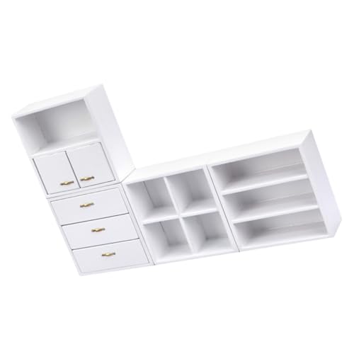 HONMEET Miniatur Holzschrank Für Puppenhaus 1 Satz Puppenmöbel Modellornamente Ideal Für Lundby Puppenhaus Und Miniatur Bücherregal Perfekte Geburtstagsdeko Für Puppenhäuser von HONMEET