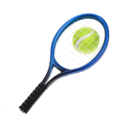 HONMEET 1 Set Miniatur Tennisracket Und Tennis Modell Dekoratives Zubehör Für Puppenhaus Mini Tennis Deko Für Sammler Und Liebhaber Farben Und von HONMEET