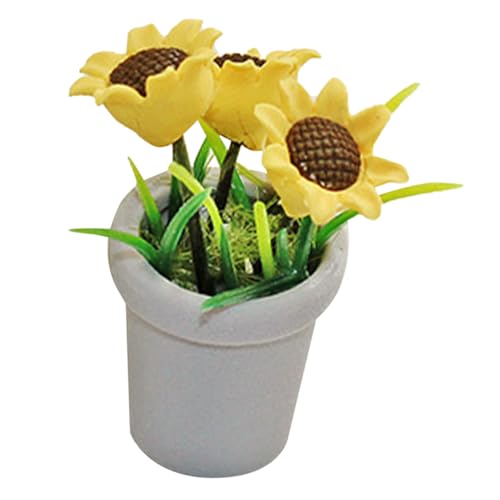 HONMEET Miniaturtopfpflanze Mini Sonnenblume Winzige Topf Pflanze Mini Accessoire von HONMEET