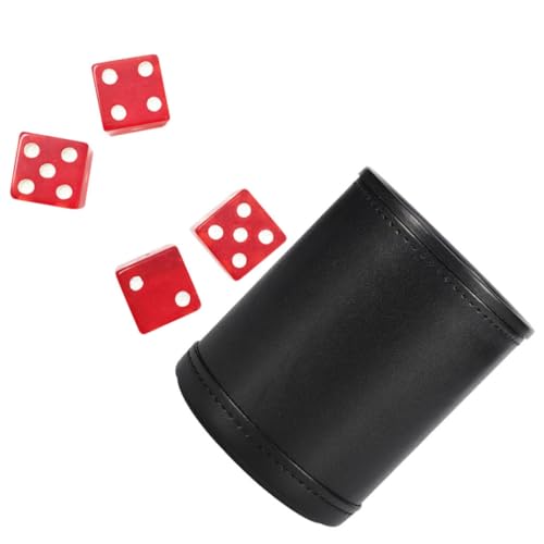 HONMEET PU Leder Würfelbecher mit Transparenten Roten Würfeln Geräuschloser Knobelbecher für Würfelspiele Spielwürfel Aufbewahrungsbox für Bar Party und Brettspiele HONMEET PU Leder Würfelbecher mit Transparenten Roten Würfeln Geräuschloser Knobelbecher für Würfelspiele Spielwürfel Aufbewahrungsbox für Bar Party und Brettspiele von HONMEET