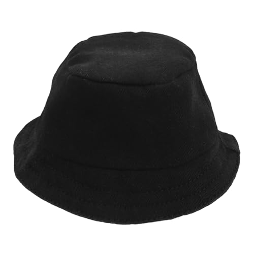 HONMEET Puppenkleidungszubehör Sonnenhut Mütze Puppenhaus Niedlich Zubehör Für Babypuppen Puppenbastelhüte Bucket Hats Damen Personalisierter Fischerhut Kappen Mini Polyester Black von HONMEET