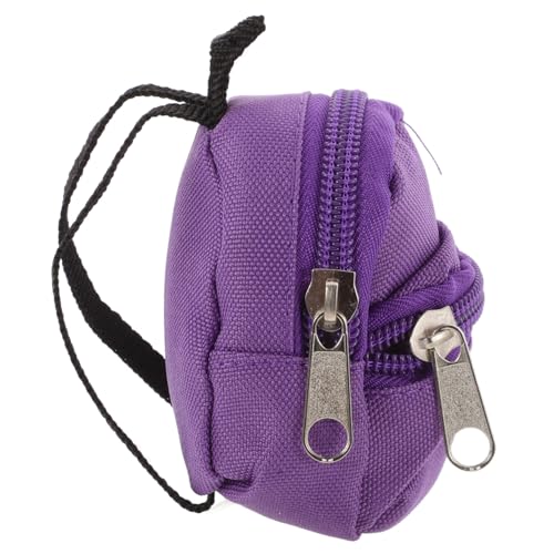 HONMEET Puppenrucksack Süße Puppentasche Mini-Rucksack-schlüsselanhänger Mikro-szenen-Ornament Puppenreisetasche Mini-rucksäcke So Tun, Als Spiele Rucksack Mini-Schultasche Stoff Violett von HONMEET