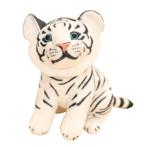 HONMEET Realistisches Weißes Tiger Kuscheltier Plüschtier Weiches Stofftier als Geschenk Dekoratives Tiger Maskottchen für Party und Wohnraum HONMEET Realistisches Weißes Tiger Kuscheltier Plüschtier Weiches Stofftier als Geschenk Dekoratives Tiger Maskottchen für Party und Wohnraum von HONMEET