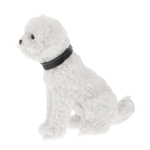 HONMEET Simulationswelpe Spielzeug kulich Form nachsprechende stofftiere plushbit Toy Puppen-Desktop-Dekor Hundeskulpturen ausgestopftes hundetier Plüschtier Hundeschmuck Plastik Weiß von HONMEET