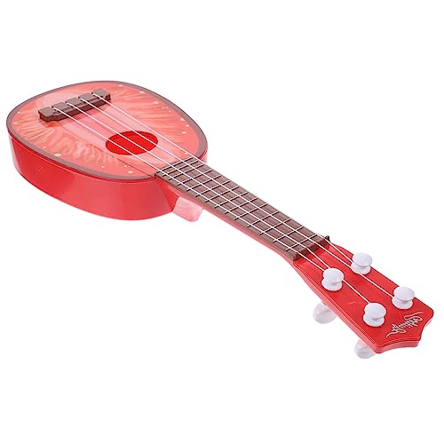 HONMEET Simulierte Frucht Mini-Gitarre Ukulele Ukulele spielbares Instrument pädagogisches Kinderspiel (Erdbeerfarbe) Kinderspielzeug kinderinstrumente Gitarren-Ukulelen für Anfänger rot von HONMEET