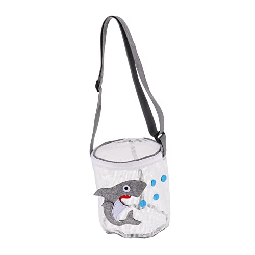 HONMEET Spielzeugtasche Muschelbeutel zum Abholen Kinderspielzeug Crossbody-Strandtasche Strandtasche mit Reißverschluss Strandtasche Kinder Handtasche Muscheltasche Shell-Tasche PVC Grey von HONMEET