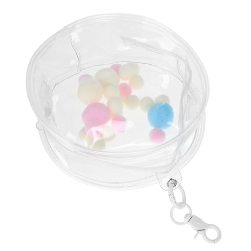 HONMEET Transparente Mini Schlüsselanhänger Tasche mit Knopf Fellball Schützender Puppentragebeutel für Unterwegs Multifunktional als Kleine Aufbewahrungstasche für Figuren und HONMEET Transparente Mini Schlüsselanhänger Tasche mit Knopf Fellball Schützender Puppentragebeutel für Unterwegs Multifunktional als Kleine Aufbewahrungstasche für Figuren und von HONMEET