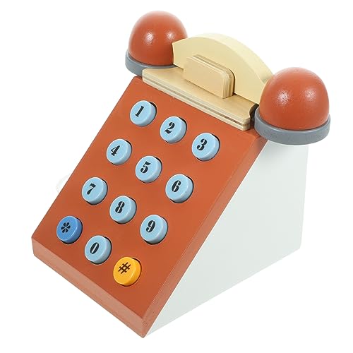 HONMEET Vintage Holztelefon Spielzeug Für Kleinkinder Pädagogisches Lernspielzeug Für Frühe Entwicklung Telefonspielzeug Für Kinder Ideal Für Jungen Und ädchen von HONMEET