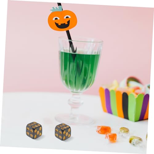 HONMEET Würfel Rollenspiel Würfel Halloween-Würfel Skelett Würfel Lustige Würfel Halloween mitgebsel Halloween oblaten Schädelwürfel dekorative würfel für Halloween Harz Black von HONMEET