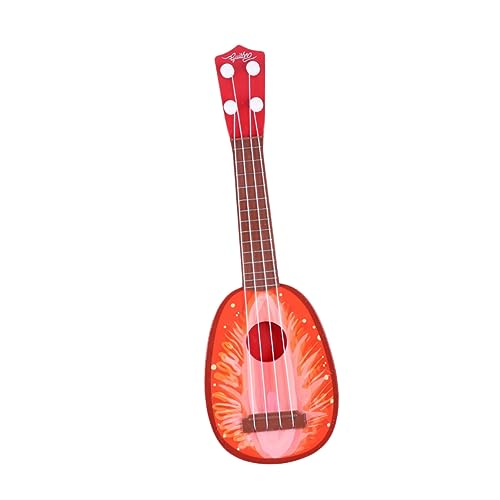 HONMEET kinderinstrumente musikinstrumente für Kinder Ukulele Spielzeug Kinder Guitar Gitarrenspielzeug für Kinder Ukulele-Gitarre für Kleinkinder Obst Gitarre Mini-Obstinstrumente rot von HONMEET