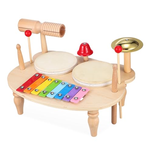 HONMEET pädagogisches Instrument musikinstrumente Musical Instruments Musikinstrument Xylophon Handtamburin Percussion Musikspielzeug für Babys Xylophon-Instrument aus Holz Holzinstrumente von HONMEET