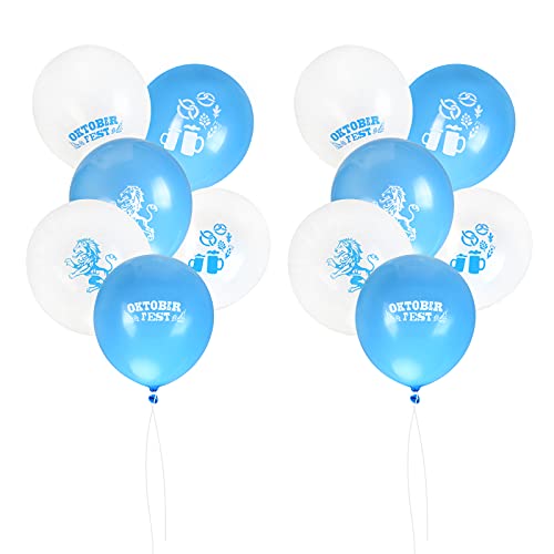 HONMOK 60 Stück Oktoberfests Party Luftballons Bayrische Luftballons Blau Weiße Ballons Oktoberfest-Deko Bavaria Latexballons Heliumballon für Bayrisch Wiesn Oktoberfests Party Dekoration von HONMOK